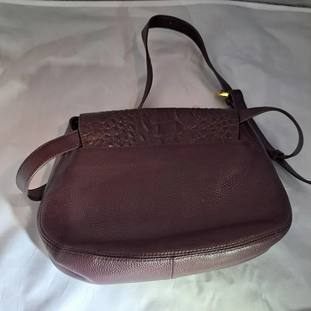 New Oryany Roc Suede Leather Shoulder Bag Purse Crossbody Burgundy Luxury Read - Picture 9 of 11
